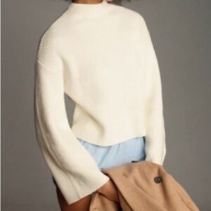 Maeve Katey Mock Neck Bell Sleeve Sweater
